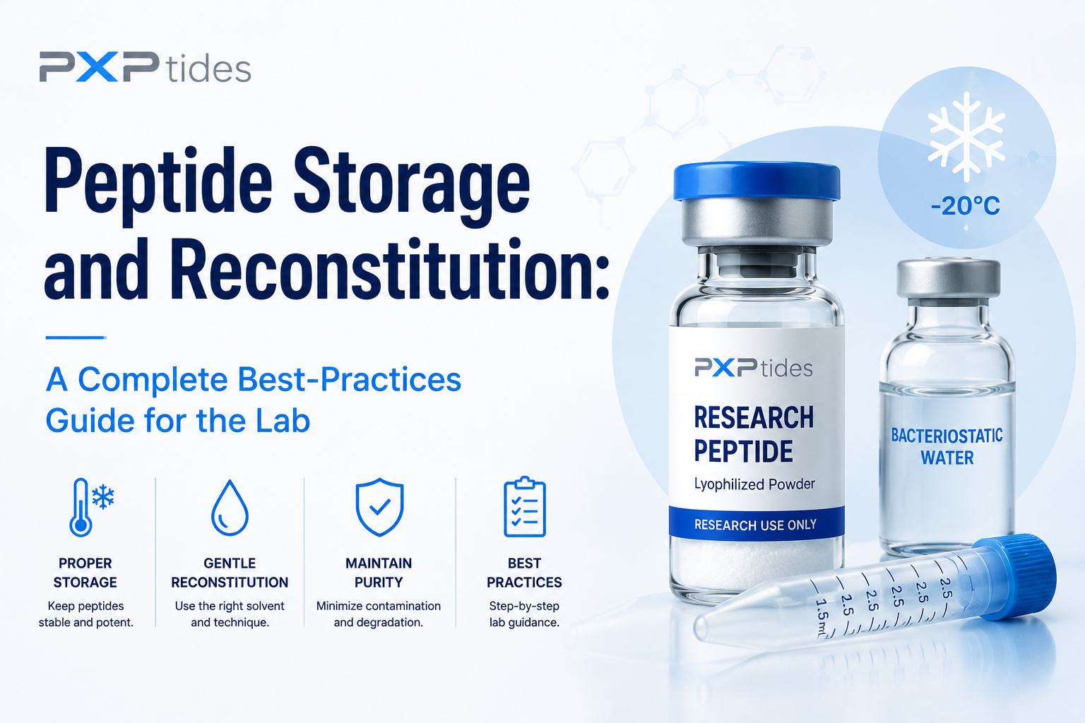 Peptide Storage and Reconstitution: A Complete Best-Practices Guide for the Lab header image